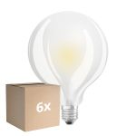 Voordeelpak 6x Ledvance  Classic LED E27 Globe Filament Mat 11W 1521lm - 827 Zeer Warm Wit | Vervangt 100W