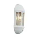 Ansell LED Wandlamp Latina Halve Lantaarn Wit - Geschikt voor E27 Tot Wel 42W | IP65 - Bewegings- en Lichtsensor