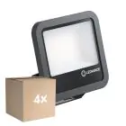 Voordeelpak 4x Ledvance LED Breedstraler Aluminium Zwart 69W 10000lm 100D - 865 Daglicht | IP66 - Symmetrisch
